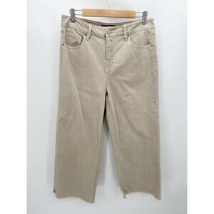 Stitch Star Womens 10‎ Khaki Tan Wide Leg Jeans Raw Hem SS2881-1